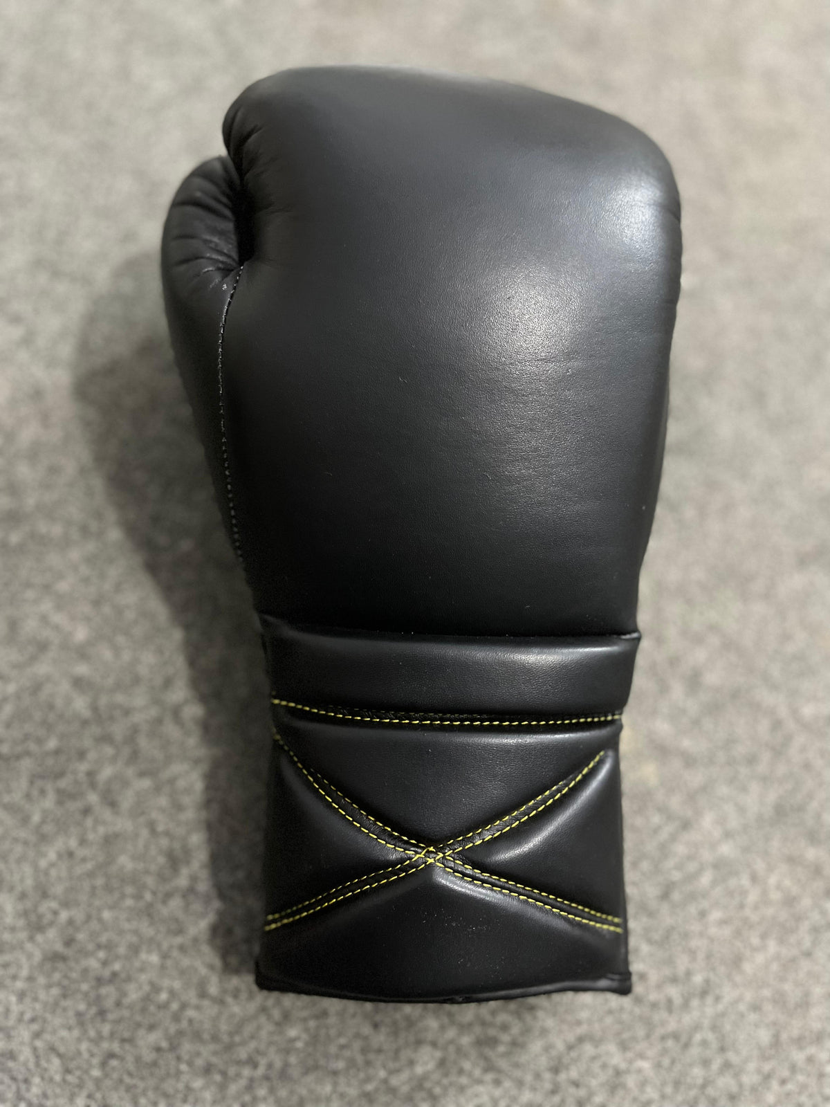 Genuine Leather Lace-Up Boxing Gloves | Classic Black | Handcrafted Sialkot