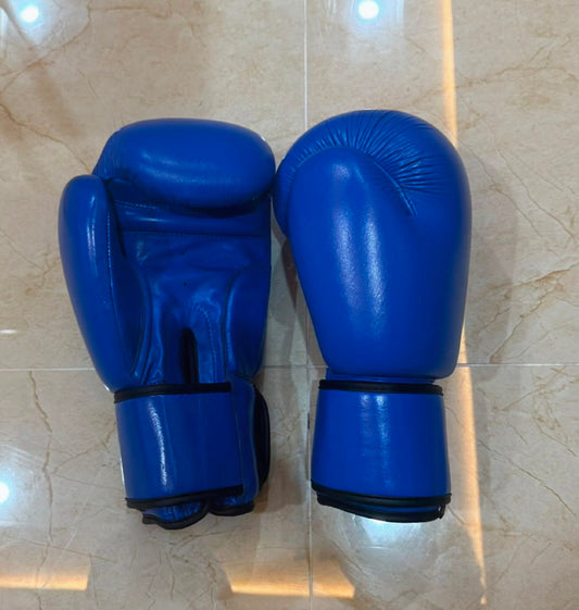Pro-Style Genuine Leather Boxing Gloves – Royal Blue