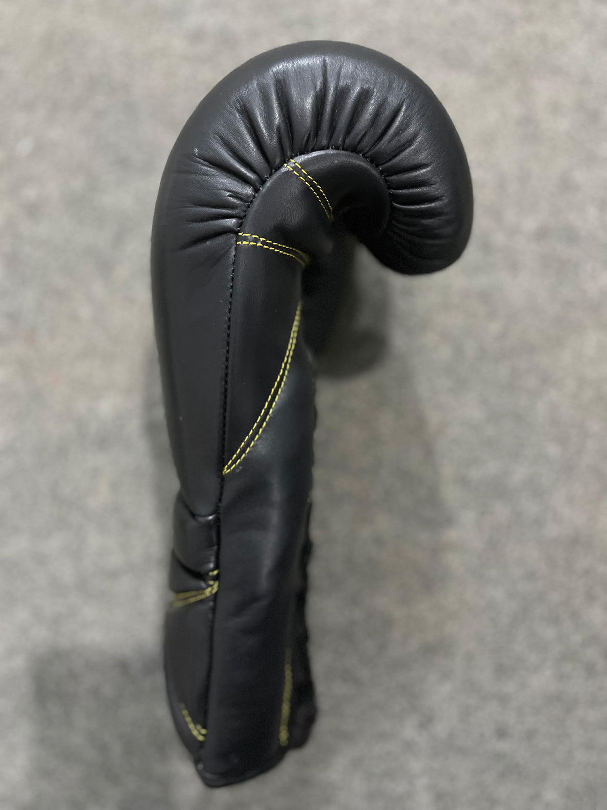 Genuine Leather Lace-Up Boxing Gloves | Classic Black | Handcrafted Sialkot