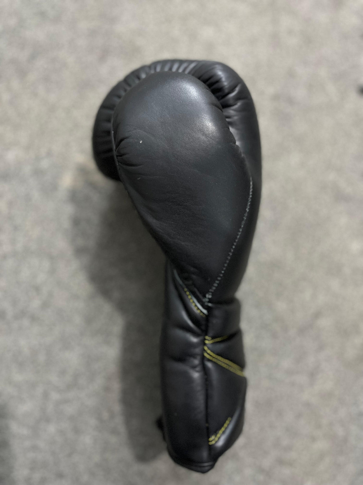 Genuine Leather Lace-Up Boxing Gloves | Classic Black | Handcrafted Sialkot