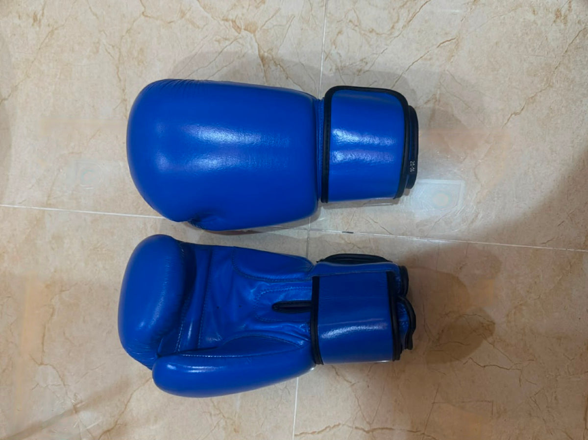 Pro-Style Genuine Leather Boxing Gloves – Royal Blue